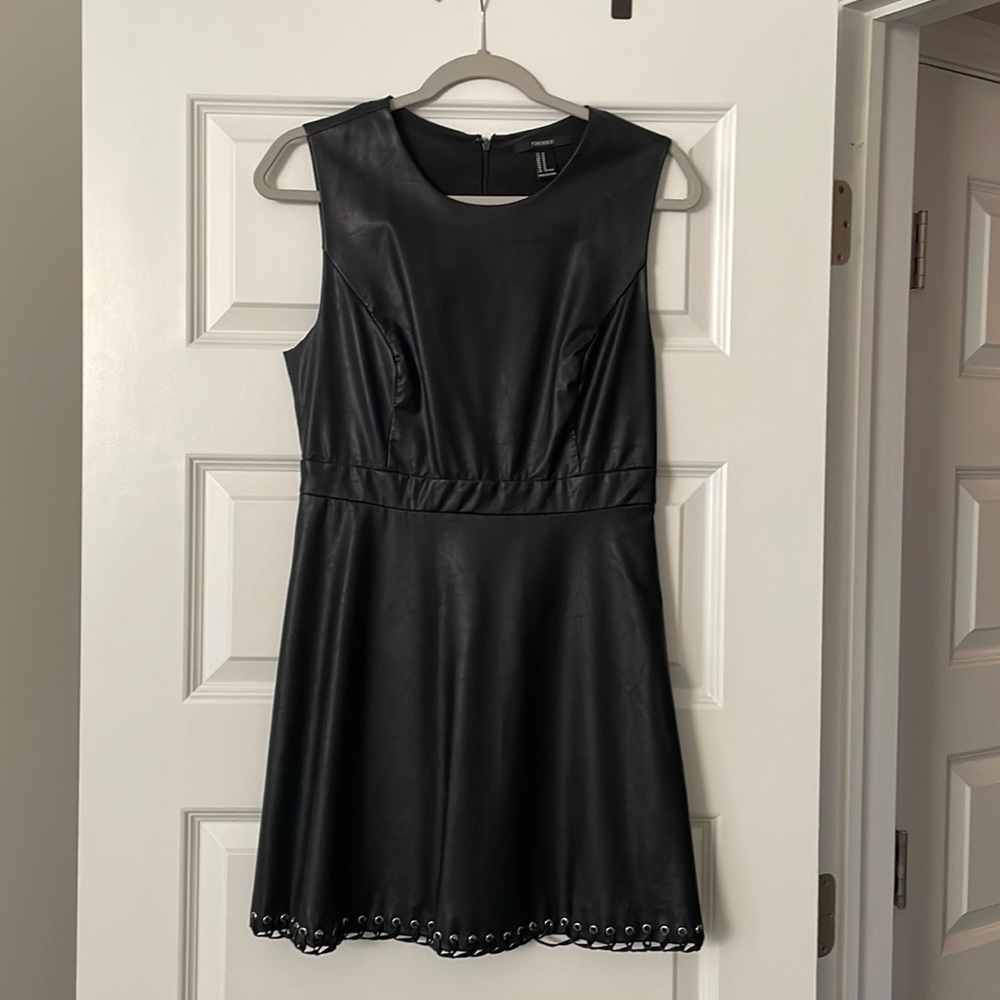 Black Leather Forever 21 Dress